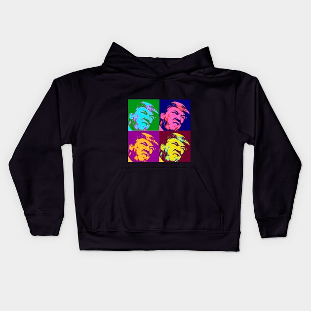 Pop Art - Donald J Trump Kids Hoodie by Naves